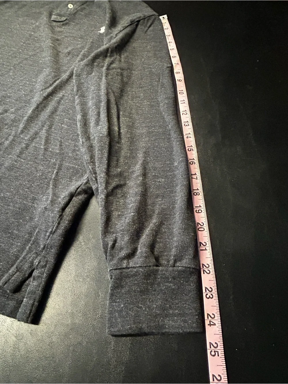 Polo Ralph Lauren Men's Gray Long Sleeve Custom Slim Fit Polo Shirt Size XL